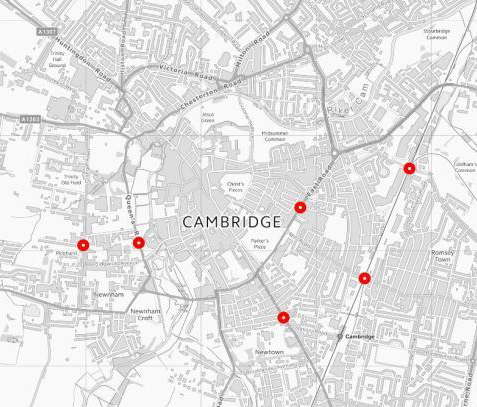 Indicative locations of proposed peak-time congestion control points